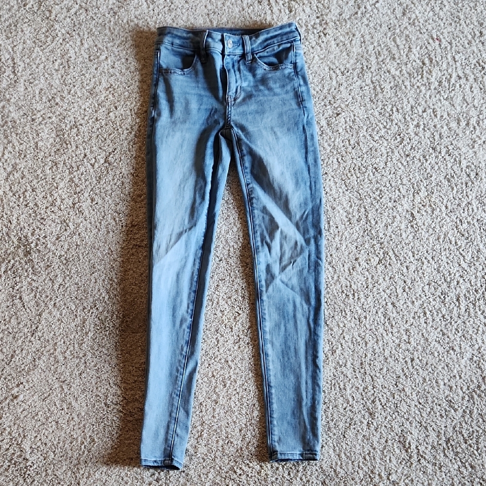 American Eagle Light Denim Jeggings, Size 00 Regular
